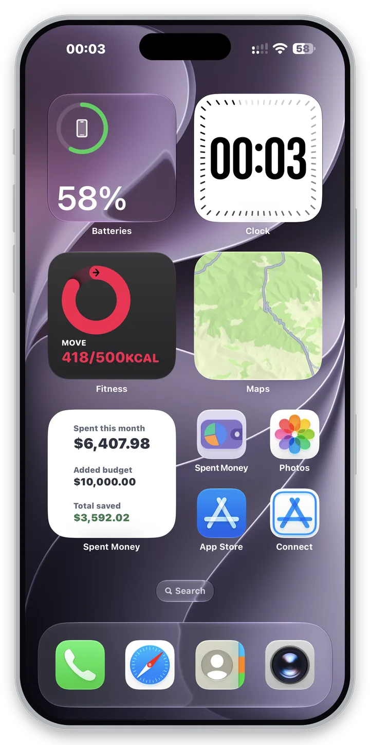Widget per la schermata Home e di blocco